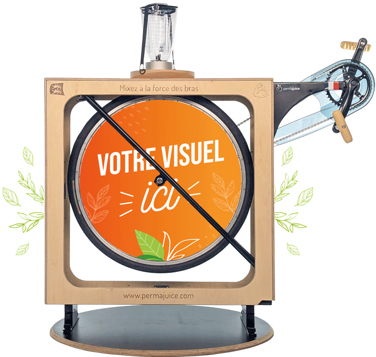 Une roue personnalisé sur le blender manuel Handy Permajuice