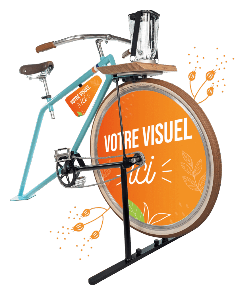 Velo smoothie vintage La smoocyclette avec publicité sur encart et roue
