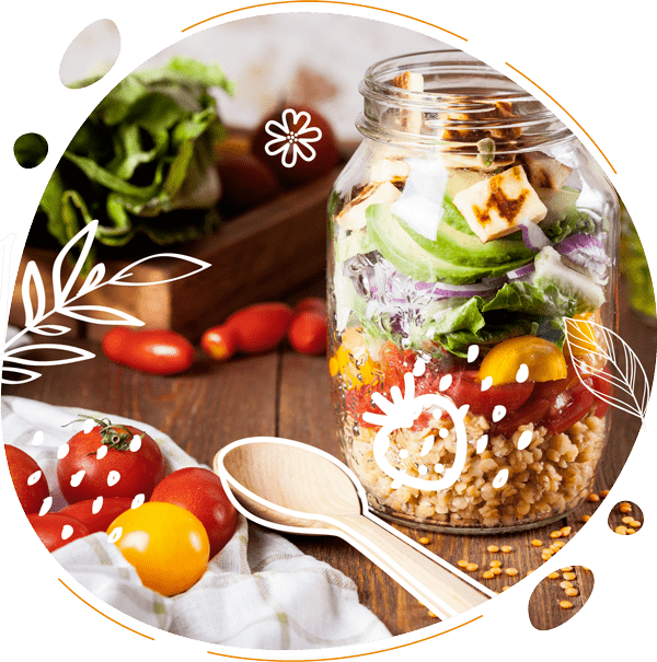 Bocal de légumes et fruits