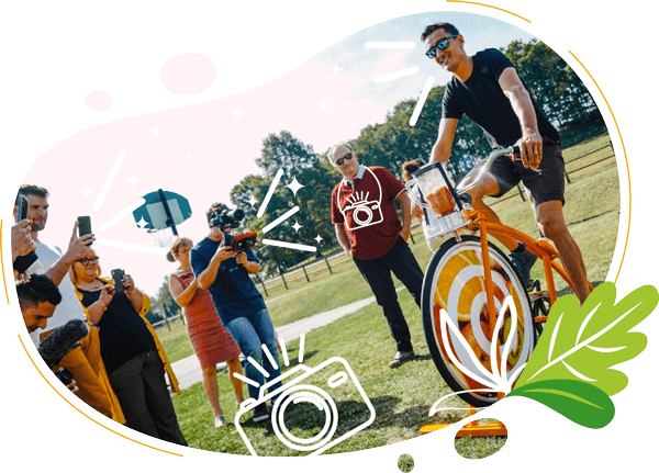 Animation vélo smoothie illustrant l’attention du public