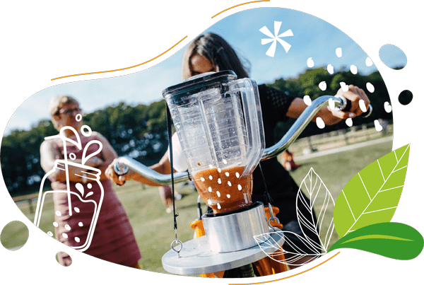 Animation vélo smoothie lors d’un événement