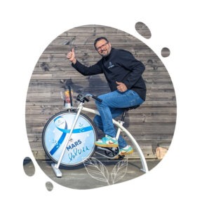 Animation avec vélo smoothie dans le cadre de Mars Bleu