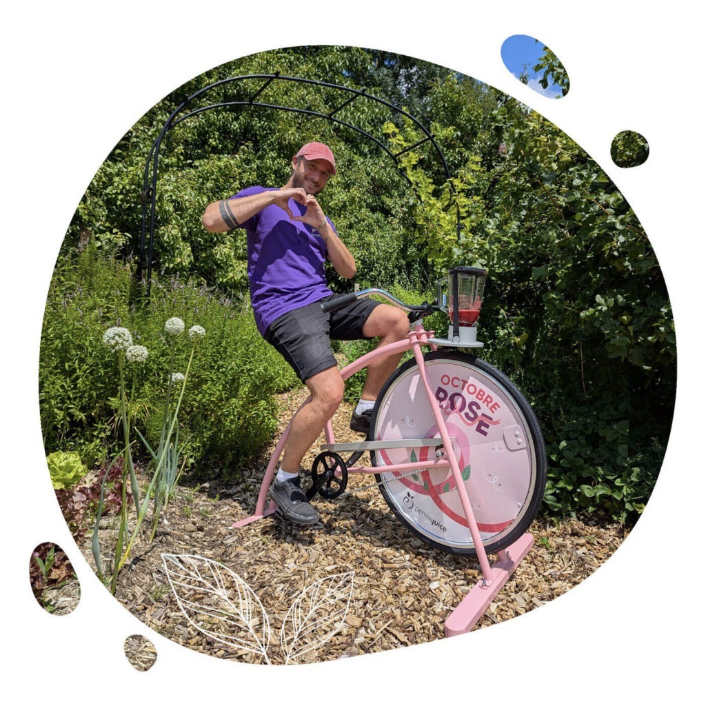 Vélo smoothie personnalisé pour un évènement tour de Octobre Rose