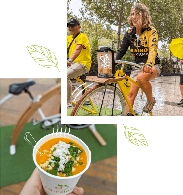 Visuel présentant les animations smoothies et soupes Permajuice