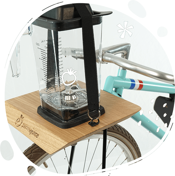 Blender Omniblend de 1,5L robsute installé sur un Vélo Blender Vintage