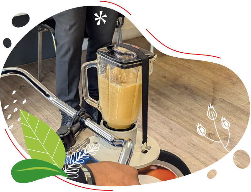 Utilisation du blender Rosan de 1L sur vélo smoothie Original