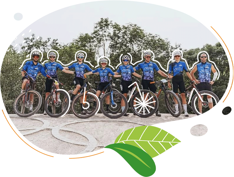 Équipe de VTT soutenue par Permajuice