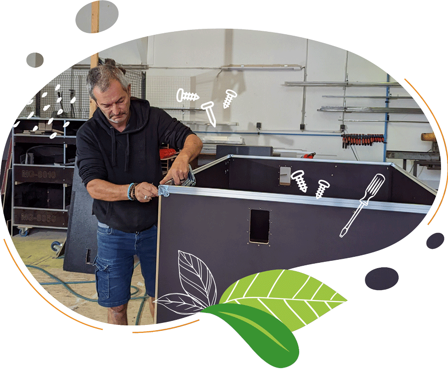 Visuel illustrant la fabrication artisanale d’une FlightCase