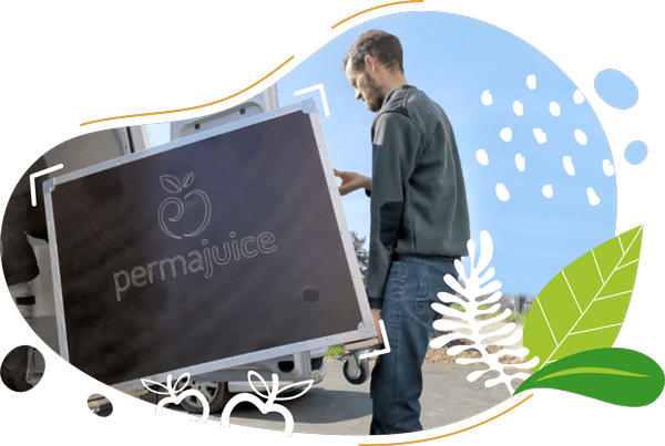 Visuel montrant que La Flightcase Permajuice se transporte facilement