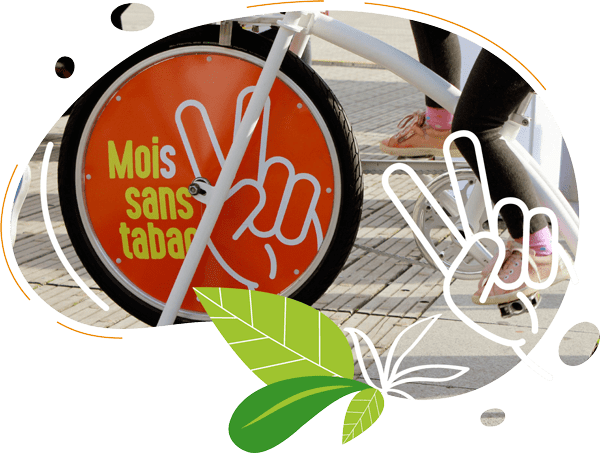 Vélo blender personnalisé Mois Sans Tabac qui montre la possisbilité de personnaliser son vélo blender pour une animation vélo soupe