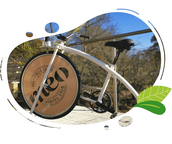 Vélo blender Original blanc avec visuel de roue personnalisée