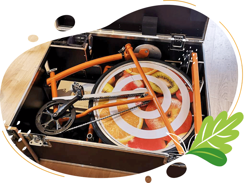Aménagement intérieur d’une FlightCase conçu pour protéger un vélo blender