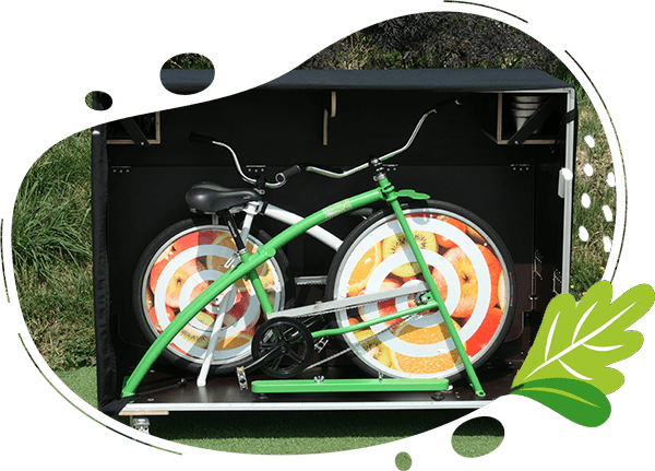 Visuel illustrant la protection de vélos blenders dans une Grande FlightCase