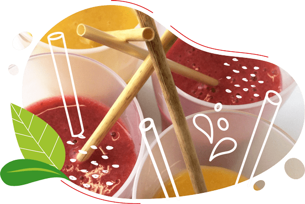 Smoothies aux fruits présentés dans un contexte d’animation