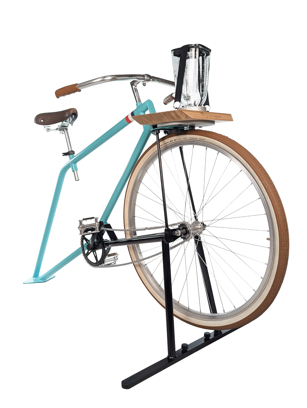 Vélo smoothie Vintage bleu détouré et vu de biais