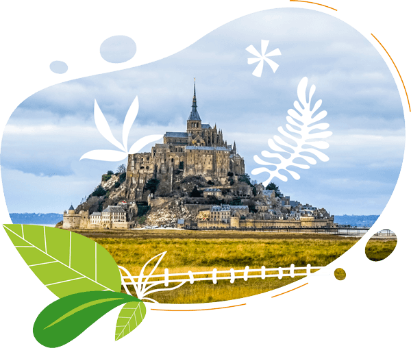 Visuel présentant le Mont Saint Michel pour illustrer le Made in France de la production